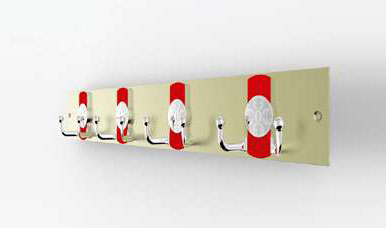 Мебельный крючок-вешалка для одежды двухрожковый TL 3.30241-TL 3.30243